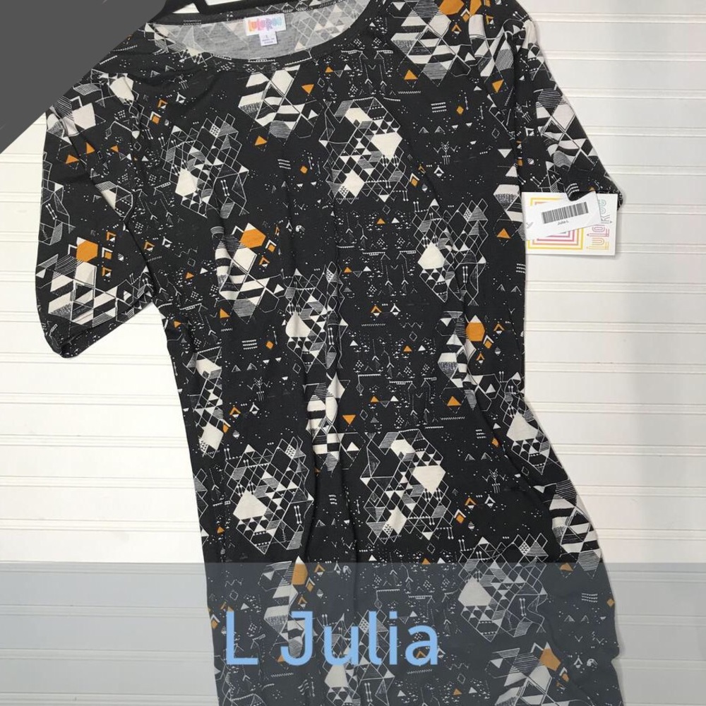 LLR LG Julia Black Geometric Print Fits Sz 12-14